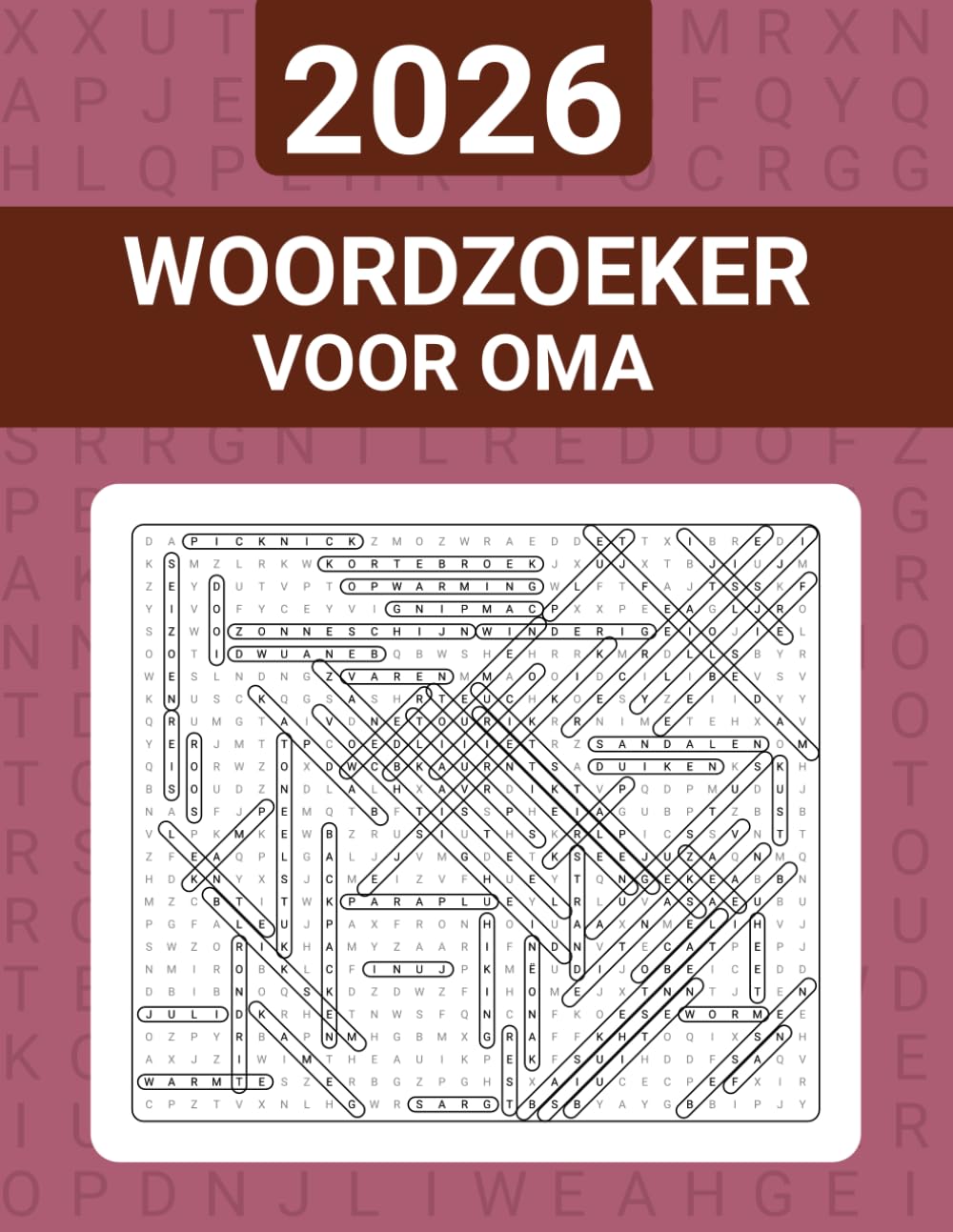 2026 Woordzoeker voor Oma: Grootletter Puzzelboek Met 5000 Woorden Voor Volwassenen En Senioren