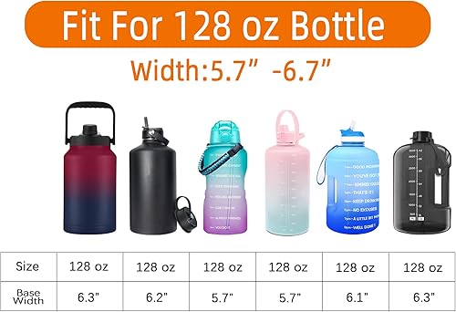 Miniatura 4 de Bolsa de transporte para botella de agua aislada de neopreno de 324064128 onzas, soporte para bolsa con correa y asa de paracaídas y 2 bolsillos