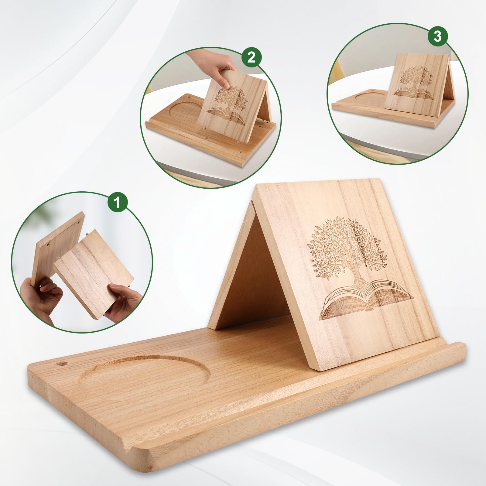 Soporte Libros Triangular Madera - Estantería Mini Para Mesa | 10x6 Pulgadas | Diseño Minimalista