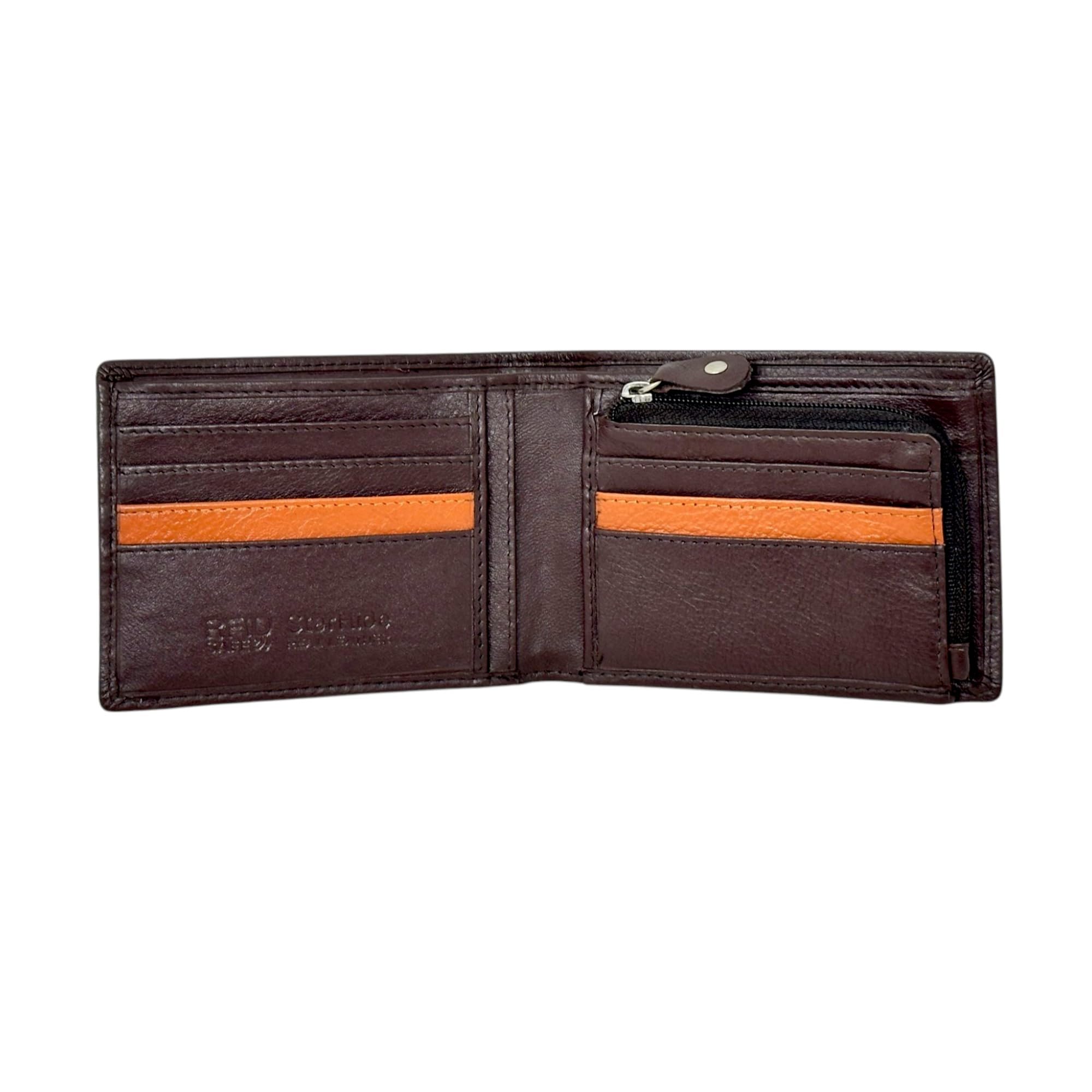 STRAHIDE Handmade Soft Nappa Leather Wallet, RFID Blocking Bifold Wallet with Zip Coin Pocket, Premium Quality, Gift Boxed - #110 (Brown)