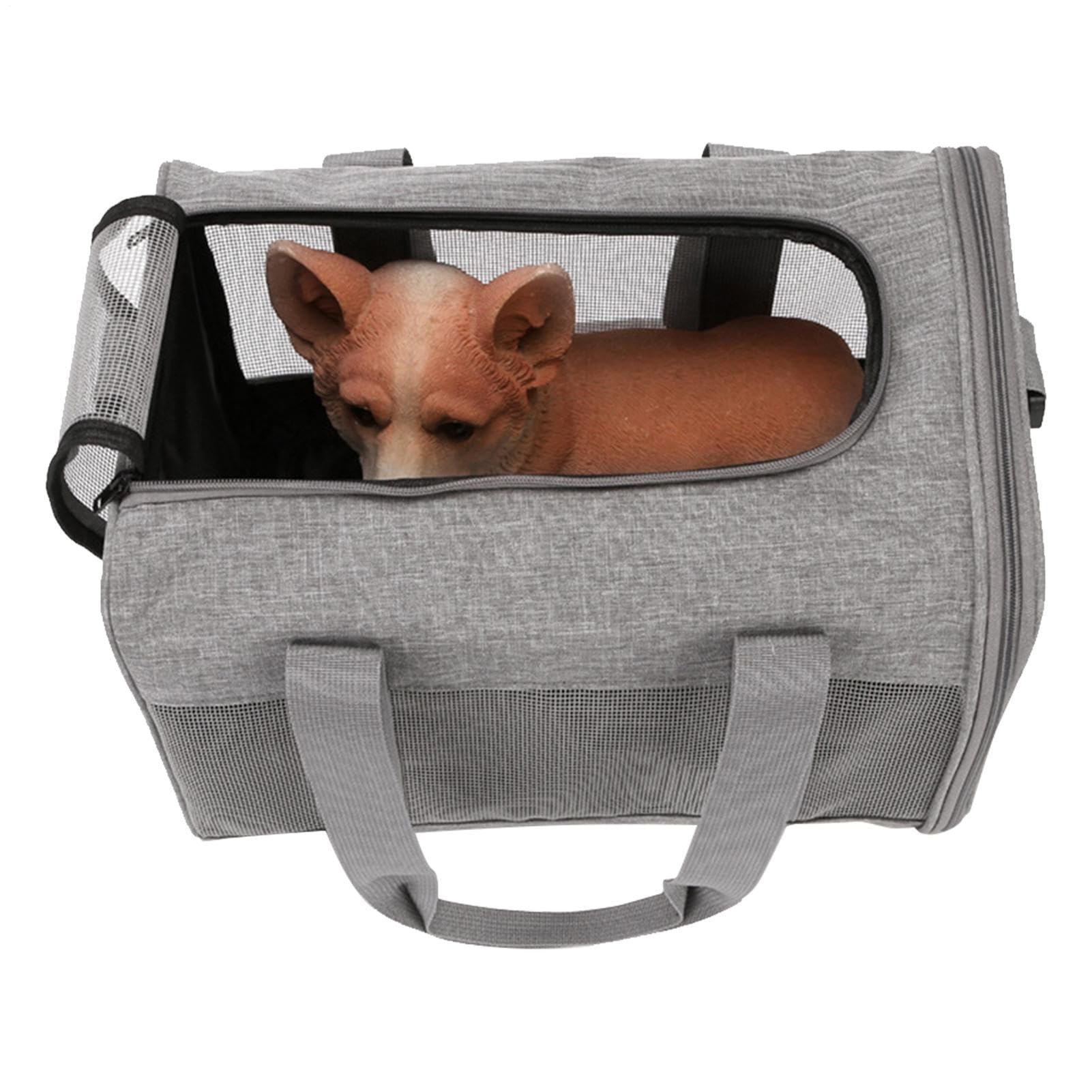 Borsa per gatti | con manico e gabbia morbida | Borsa a tracolla per gatti di piccola taglia | per cuccioli e gattini di medie dimensioni a casa, viaggi, campeggio, picnic, passeggiate, auto