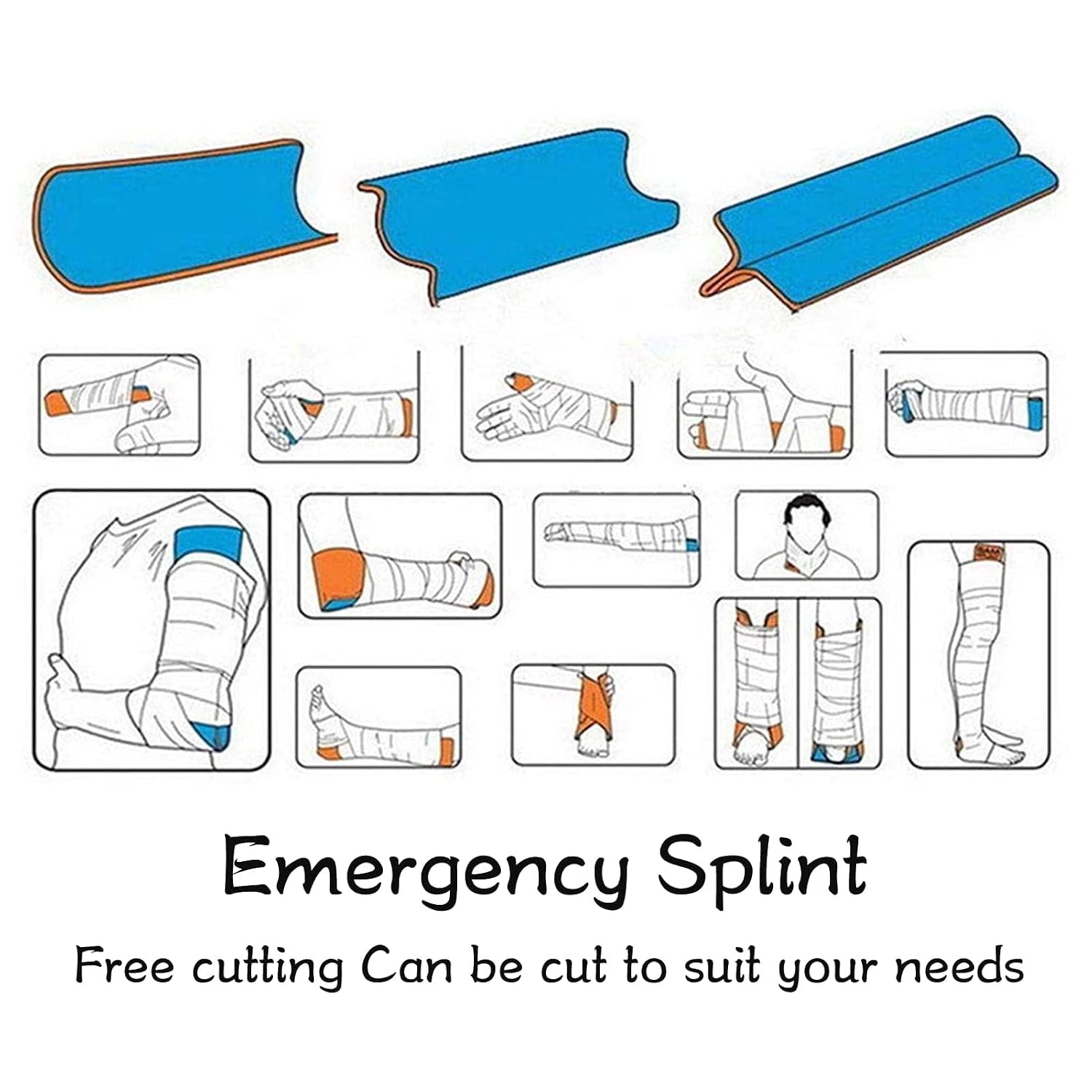 First Aid Splint, Emergency Universal Aluminum Rolled Splint for Pets Leg Wrist Finger Bone Fixed (11 * 46CM)