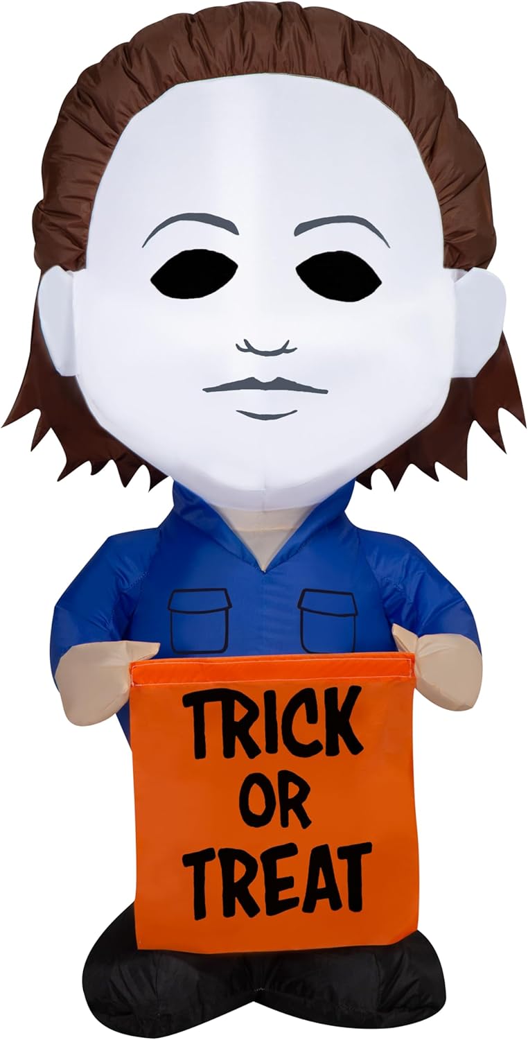 3.5' Gemmy Airblown Inflatable Halloween Michael Myers w/Candy Treat Bag Yard Decoration 552591