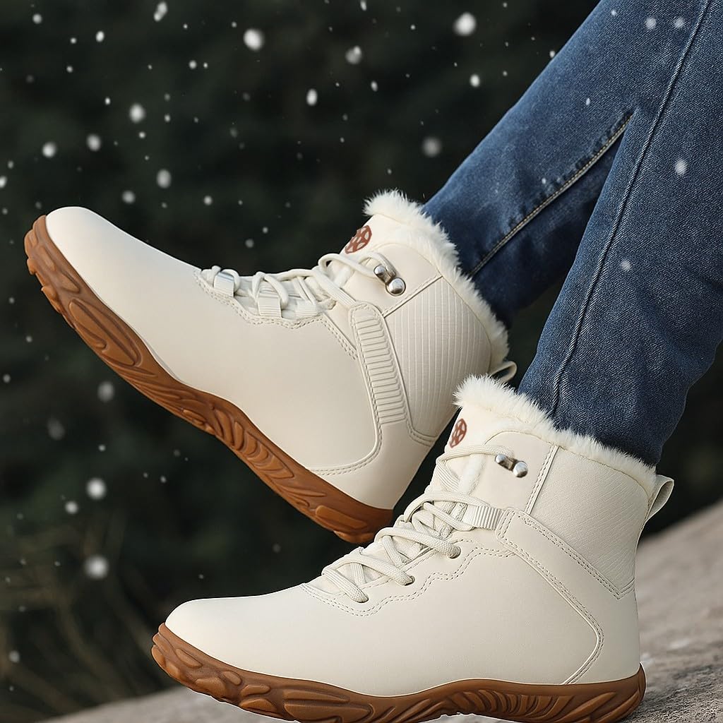 Botas Barefoot Invierno Hombre Mujer Impermeable | Forradas cálido,Antideslizant,Botines de Nieve,Cómodas,Outdoor