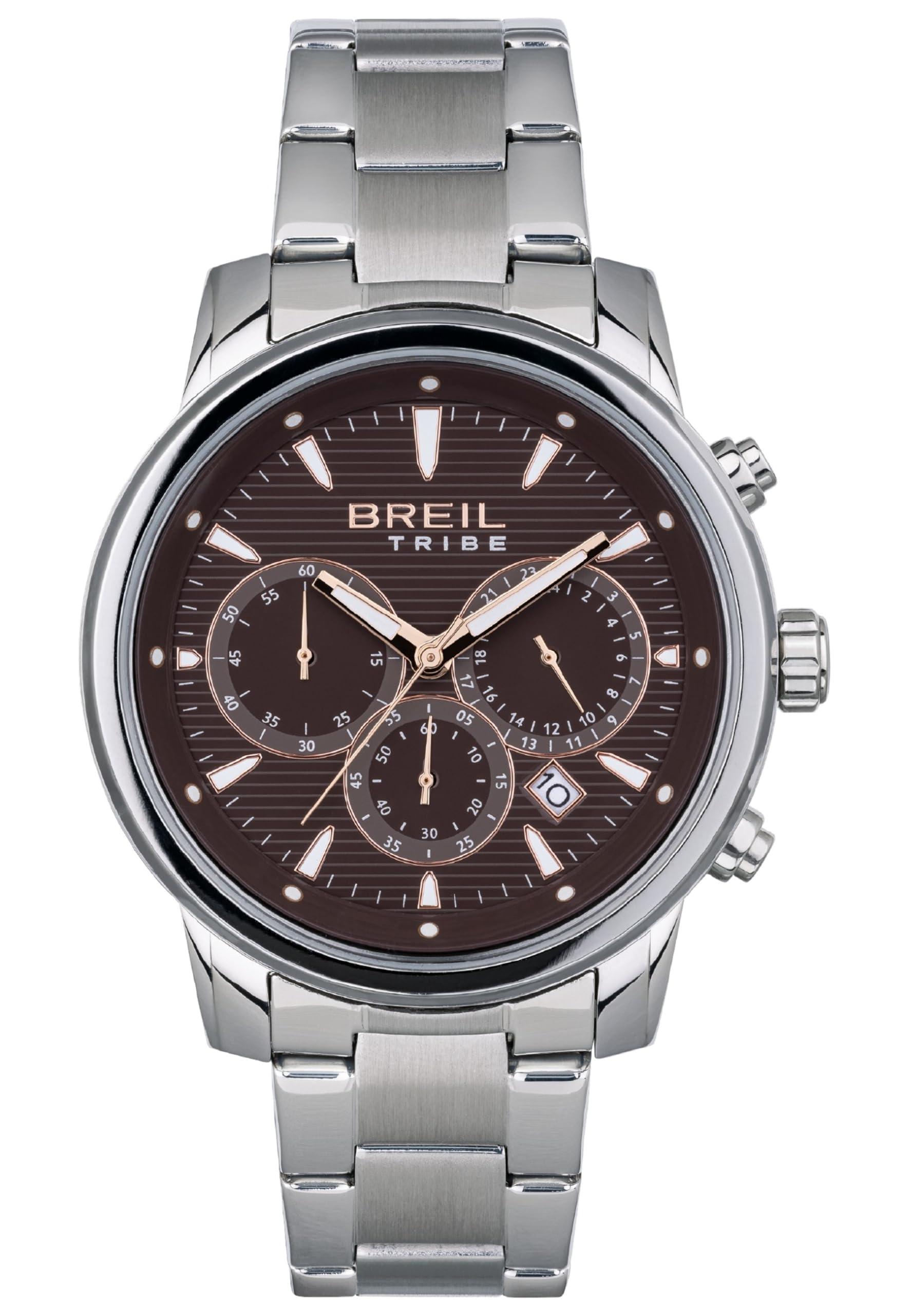 Breil EW0728 Men's Watch Caliber Dial Blue Movement Chrono Quartz E Bracelet Steel Silver, Silver, Standard Size, Modern, Casual
