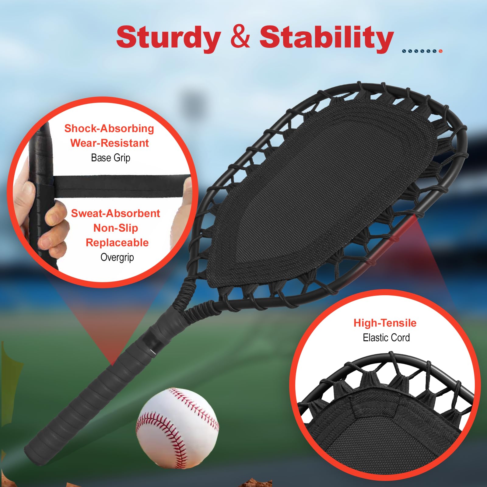 Fungo Racket Baseball for Fly Balls: XXSJ Softball Training Equipment for Coaches and Parents - Practice Hitting Grounders Line Drives Pop Flies