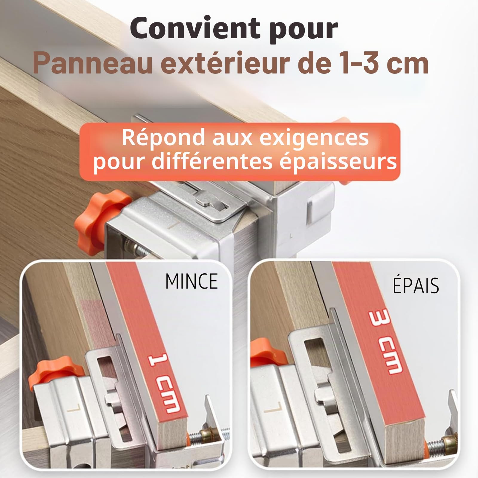 Pinces de Fixation pour Façade de Tiroir, 2 Pièces Pinces de montage pour façades de tiroirs Serrures de Fixation, Réglable Pince C Pince de du Tiroirs Pour Cadre De Montage