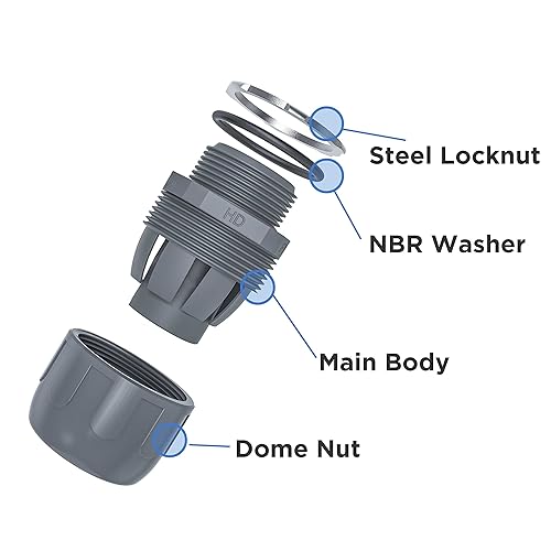 Miniatura 4 de Conectores de conducto, conector hermético de líquido de 12 pulgada NPT no metálico para accesorios de conducto flexibles eléctricos de PVC, 180