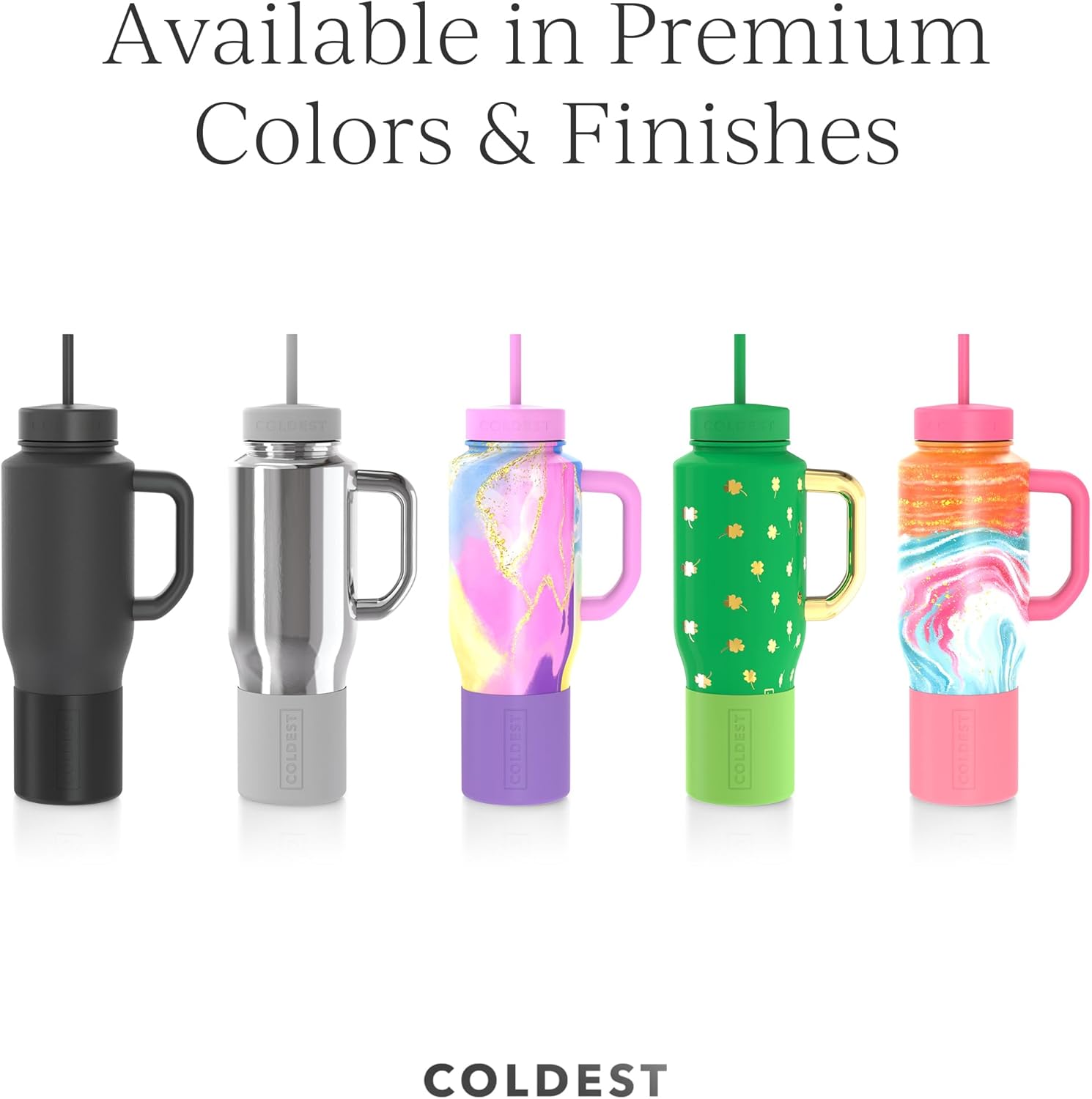 Coldest Limitless Tumbler Boots (5-Pack) - Protective Silicone Boot Sleeves for 36oz & 46oz Water Bottle - Anti-Slip Bottom, Avoid Scratches, Dishwasher Safe - Fits Most Cup Holders - Cup Accessories