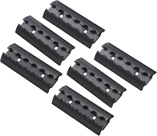 Riel de amarre de aluminio de 15 cm, 6 unidades, con agujeros, fijación de carga de aluminio (negro, semicircular)