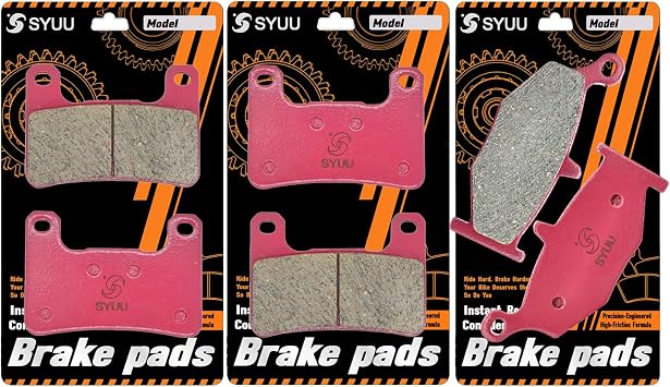S SYUU Ceramic Motorcycle Brake Pads Compatible with Suzuki GSXR750 GSXR600 K6/K7/K8/K9/L0 06-10 GSXR1000 K7/K8 07-08 GSX1300R Hayabusa 08-12 DL1000 Vstrom 14-20 DL1000XT Vstrom 2018-2020 FA379F FA419