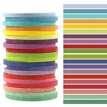 Rainbow Washi Tape, 20 Rolls x 16.4ft Decorative Craft Tapes