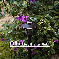 Vista 4 de GOODSMANN Iluminación de paisaje de bajo voltaje bronce aceitado 2PK luces de camino de bajo voltaje 3W LED 120 lúmenes 3000K blanco cálido