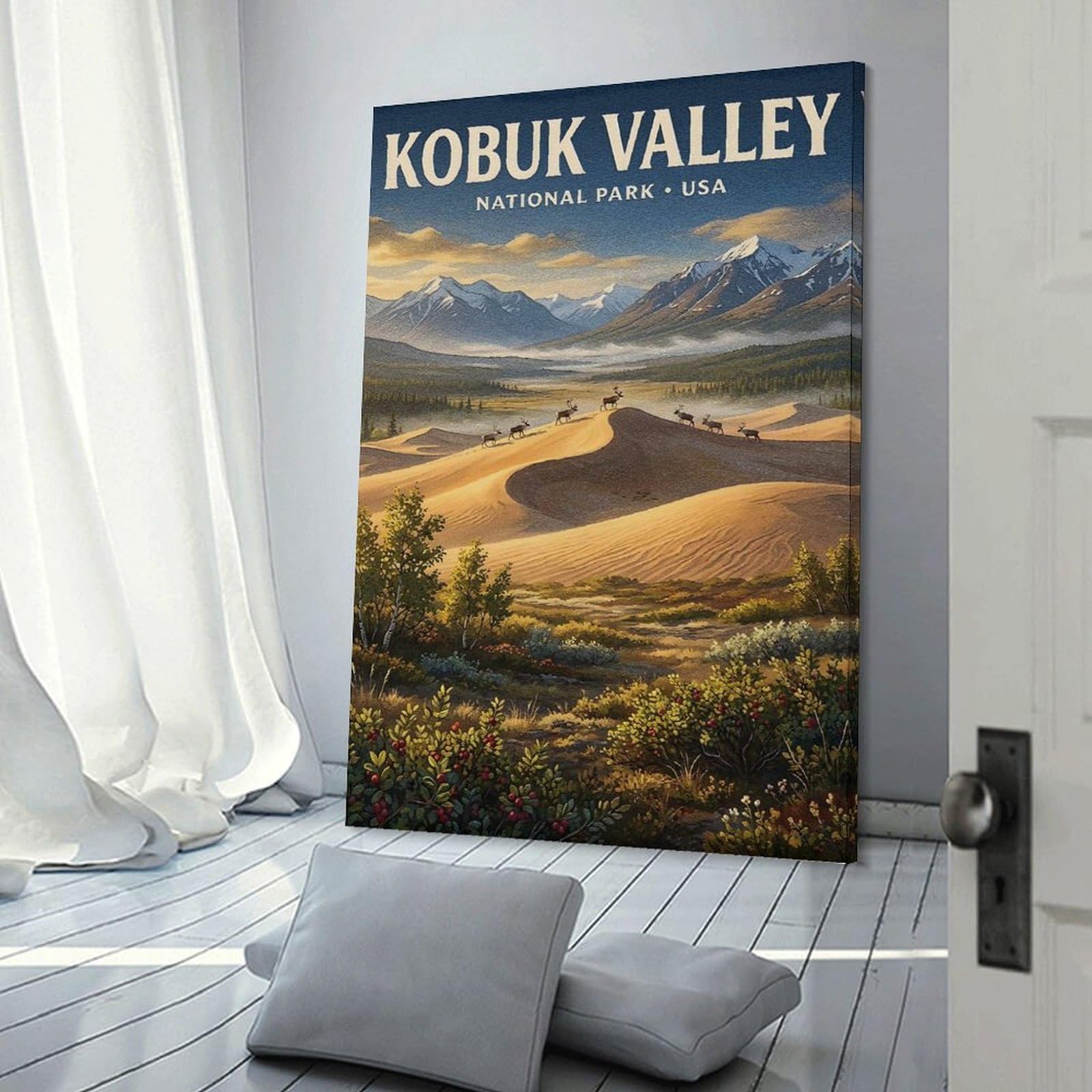 Junmoney Kobuk Valley National Park Wall Art Print, 20x30inch(50x75cm), for Study, Office Or Focused Interiors, Home Office Artwork with Decorative Appeal