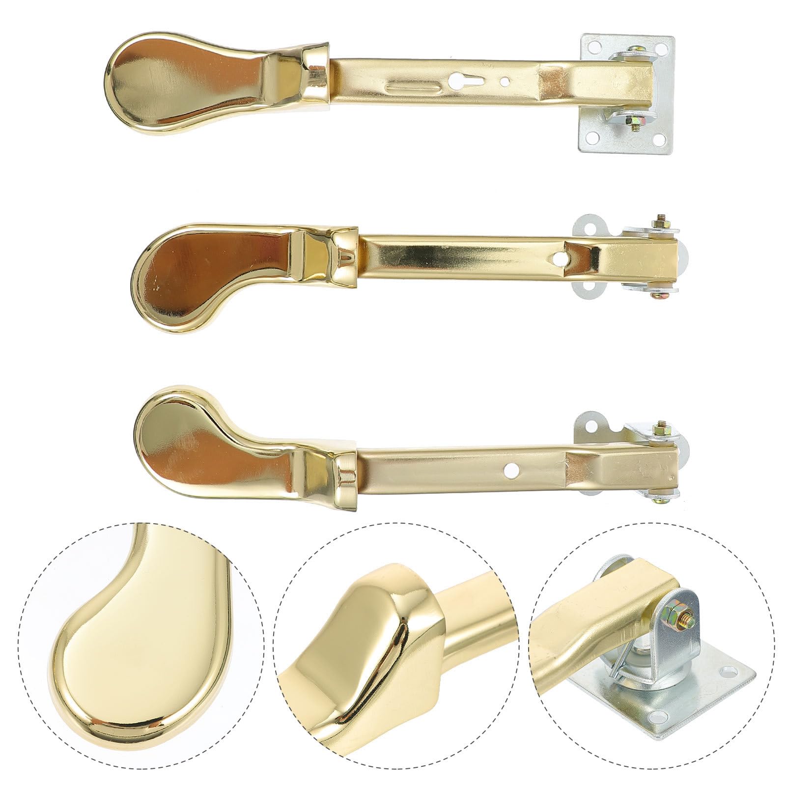 LIFKOME Pedales Duraderos para Piano Vertical de Metal Dorado, Accesorios de Piano Profesionales y Resistentes, Pack de 3 Piezas para Uso Práctico