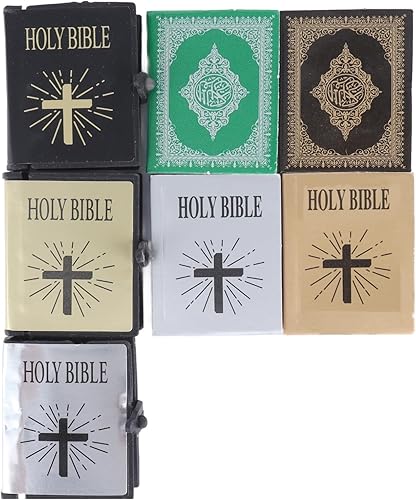 Biblia en miniatura, 1:12, mini casa de muñecas, muebles de bolsillo, accesorios de libro, libro con tapa para la Biblia, juguete en miniatura,