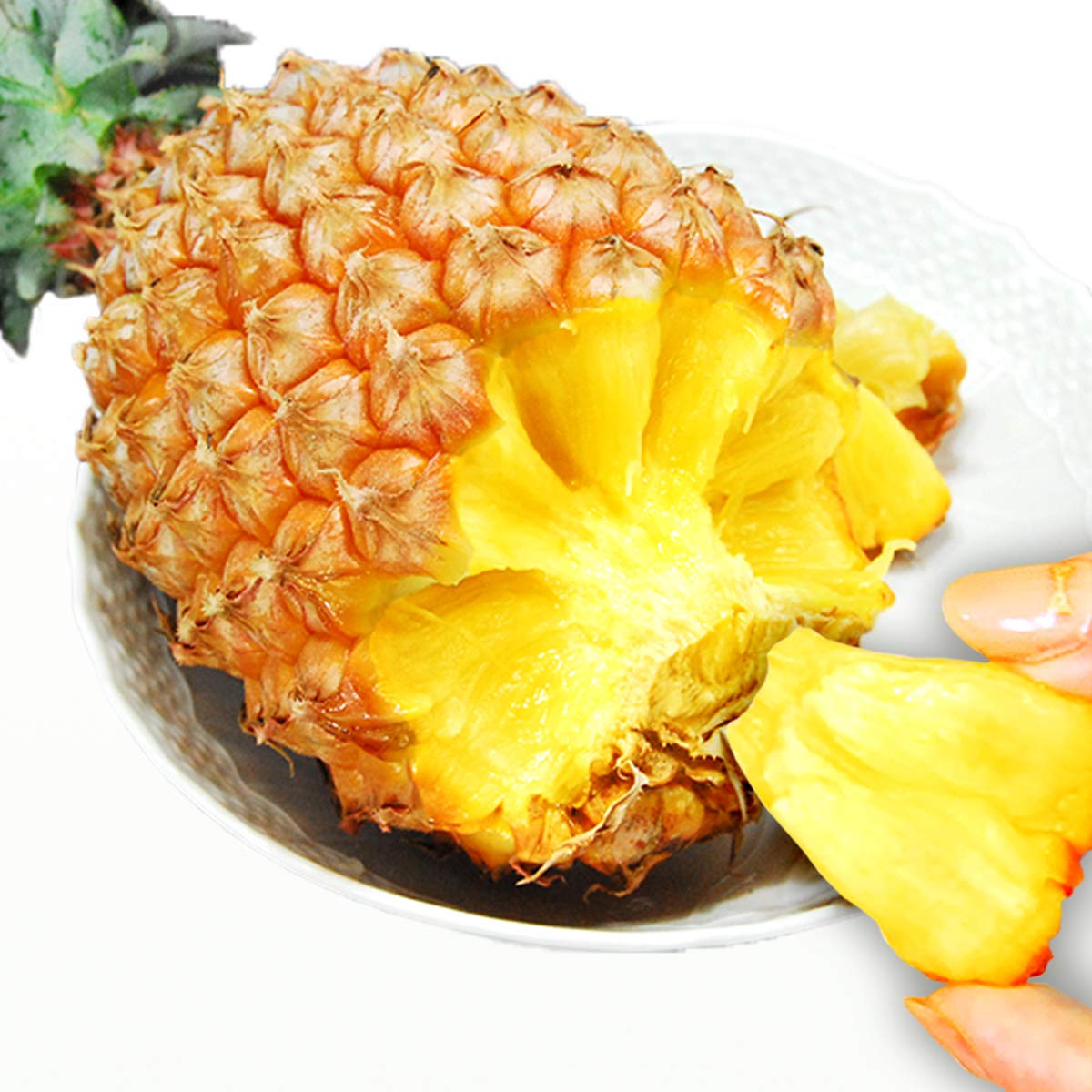 Amazon.co.jp: スナックパイン 大玉 1kg×2玉 沖縄産 ちぎって食べる