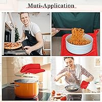 Vista 5 de Hoolerry 20 Piezas Agarraderas para Ollas con Bolsillo Sublimación 7x9'' Algodón Agarraderas para Ollas de Horno a Granel con Lazos Colgantes Rojo