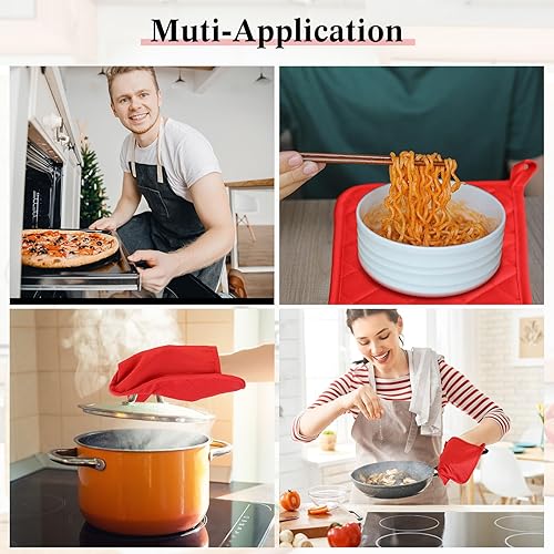 Miniatura 5 de Hoolerry 20 Piezas Agarraderas para Ollas con Bolsillo Sublimación 7x9'' Algodón Agarraderas para Ollas de Horno a Granel con Lazos Colgantes