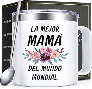 Lifecapido Gifts for Mom, Regalos Para El Dia De La Madre 14oz Insulated Coffee Mug, Mothers Day Gifts for Mom Mother Mama, White