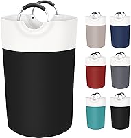 Vista 20 de BlissTotes - Canasta de lavandería de 75 litros, cesta de ropa independiente, cesta de ropa sucia plegable, tela impermeable con asas de aluminio