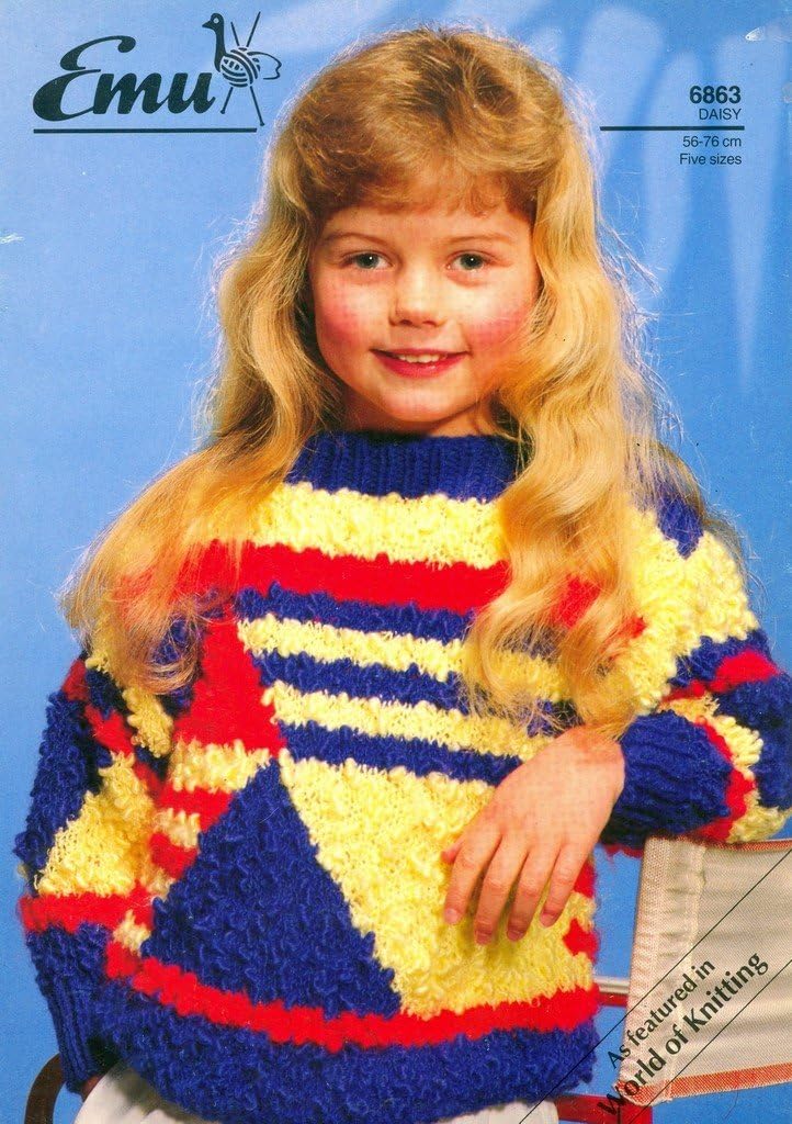Knitting Pattern Children's Geometric Sweater Daisy Striped