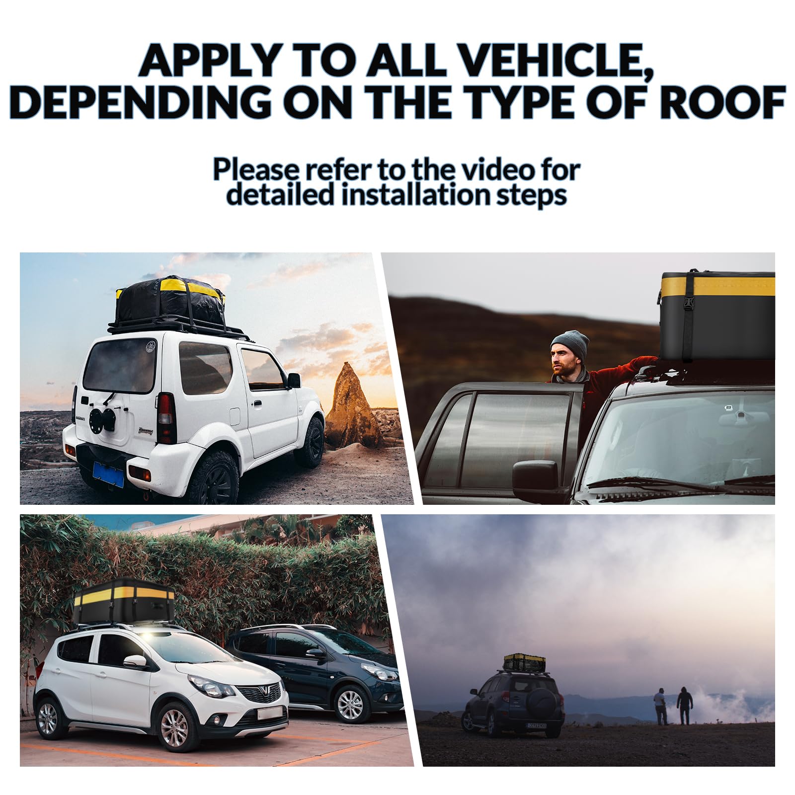 ROCKBROS Dachkoffer Wasserdicht Dachgepäckträger mit 8 Zurrgurten 300L | Dachbox Aufbewahrungsbox für Auto Gepäcktransport, Vans, SUVs