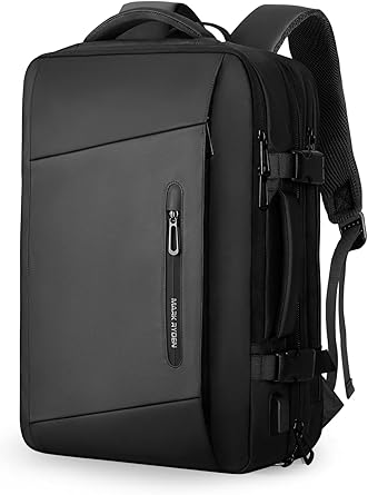 MARK RYDEN Travel Backpack for Men, 38L Airline Approved Carry on Backpack with USB Charging Port, 17.3 Inch Waterproof Business Laptop Backpack