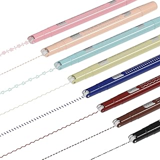 AECHY Colored Curve Pens, Dual Tip Pens with 6 Different Curve Shapes & 8 Colors Fine Tips, Planner Pens For Writing Journaling Note Taking Drawing Scrapbook Art School Supplies(Classic)