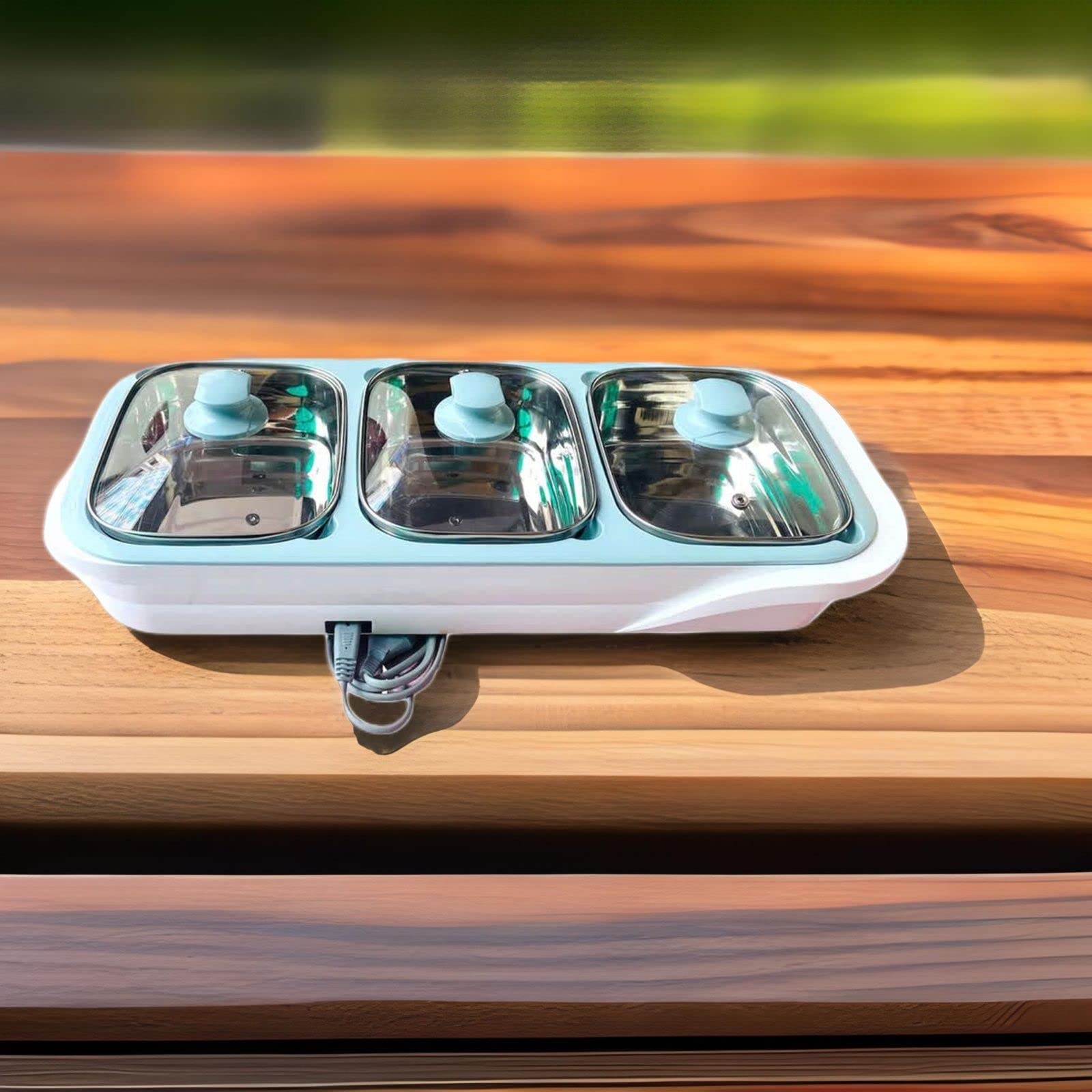 DELISOGA3 in 1 E-Warmer Electrical Chafing Dish | Stainless Steel 3 Dish Food Warmer and Buffet Server