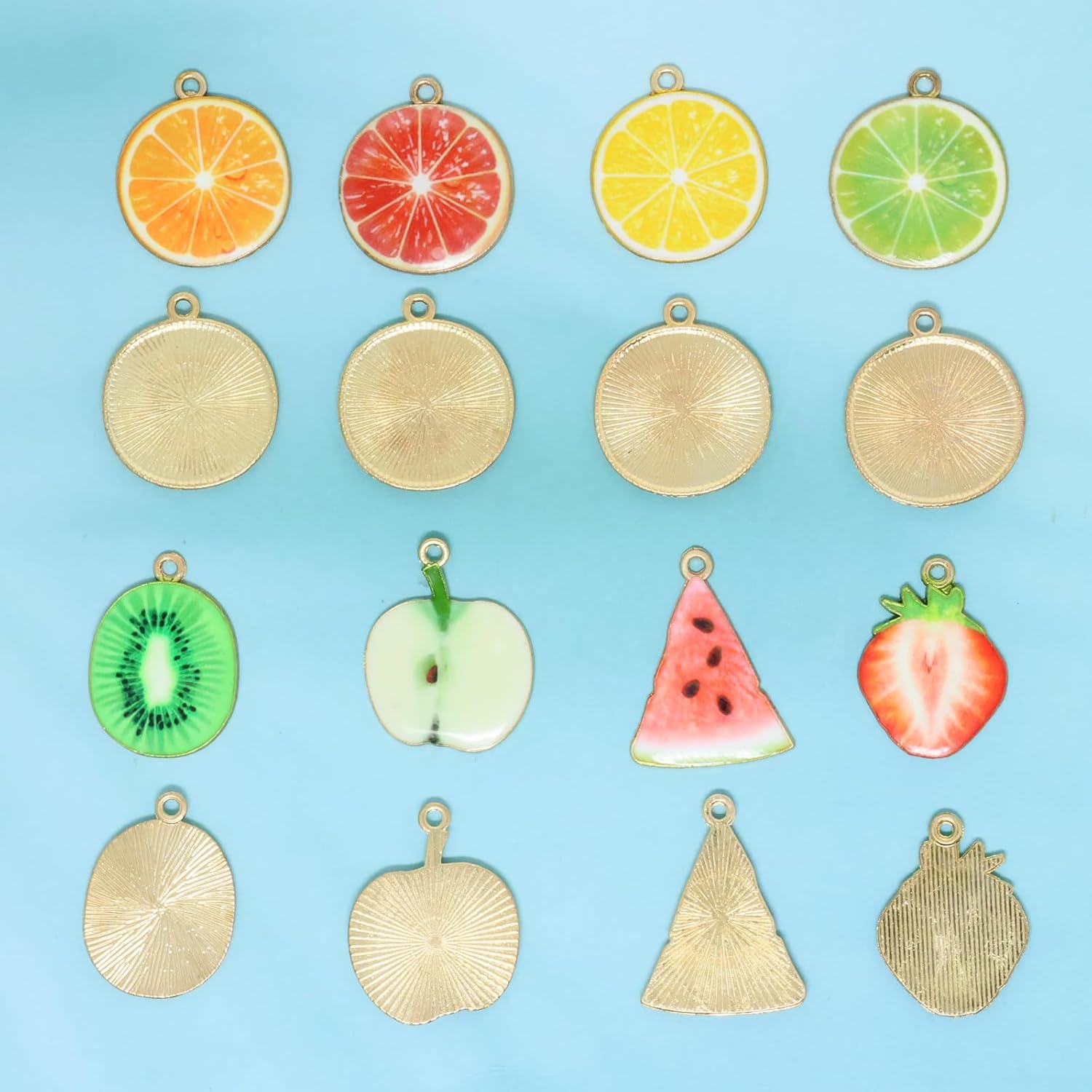 Honbay 32PCS Enamel Fruit Charms Pendnat for Earring Necklace Bracelet Keychain Jewelry Craft Making (8 Style) - Image 3