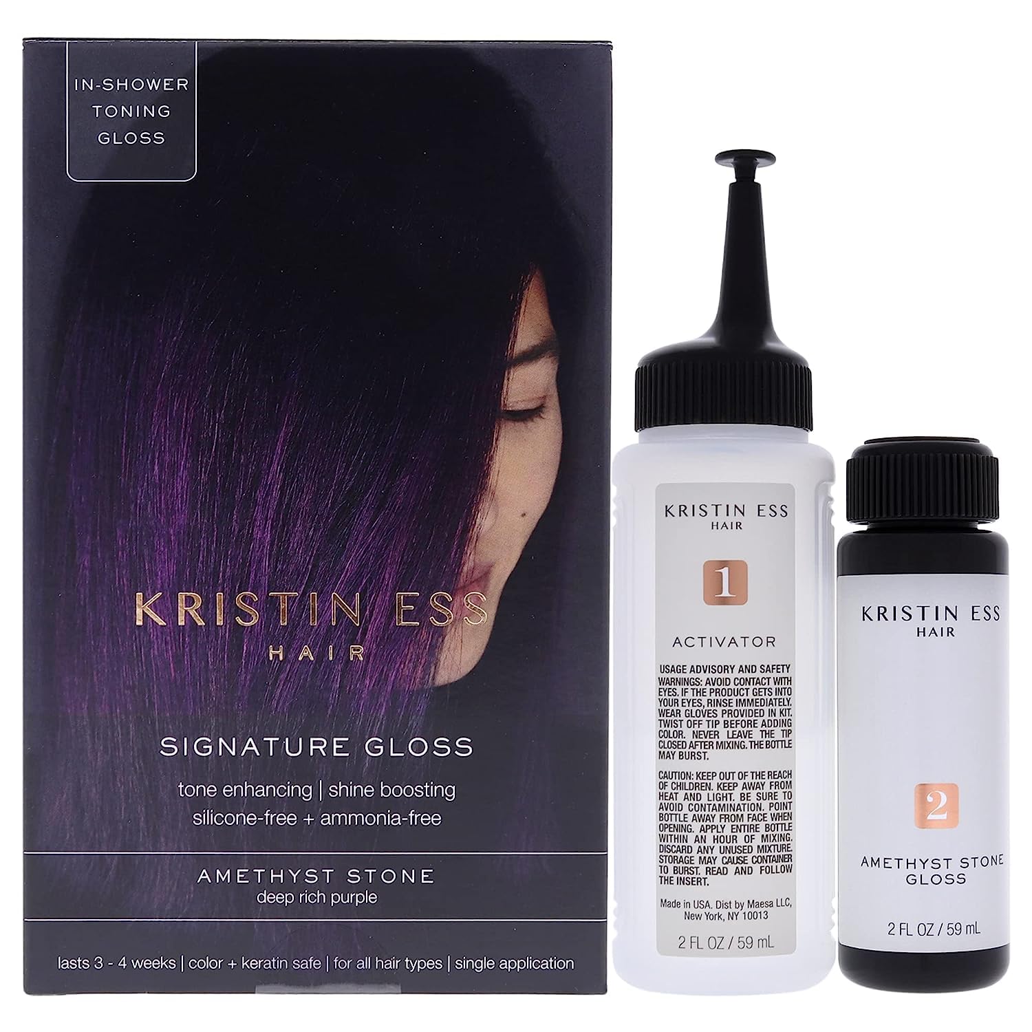 Kristin Ess Signature Hair Gloss - Amethyst Stone: Deep Rich Purple (Pack of 2)