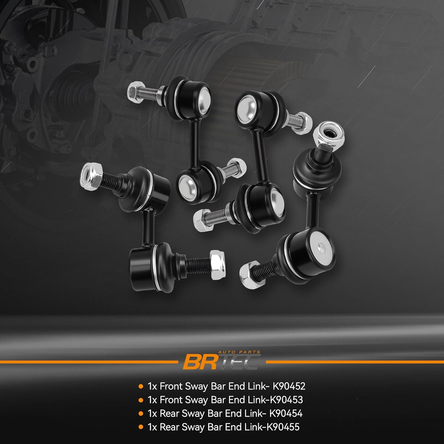 BRTEC Front & Rear Sway Bar End Links Compatible with Acura EL Honda Civic 1.3L 1.7L 2001-2005 K90454 K90455 K90452 K90453