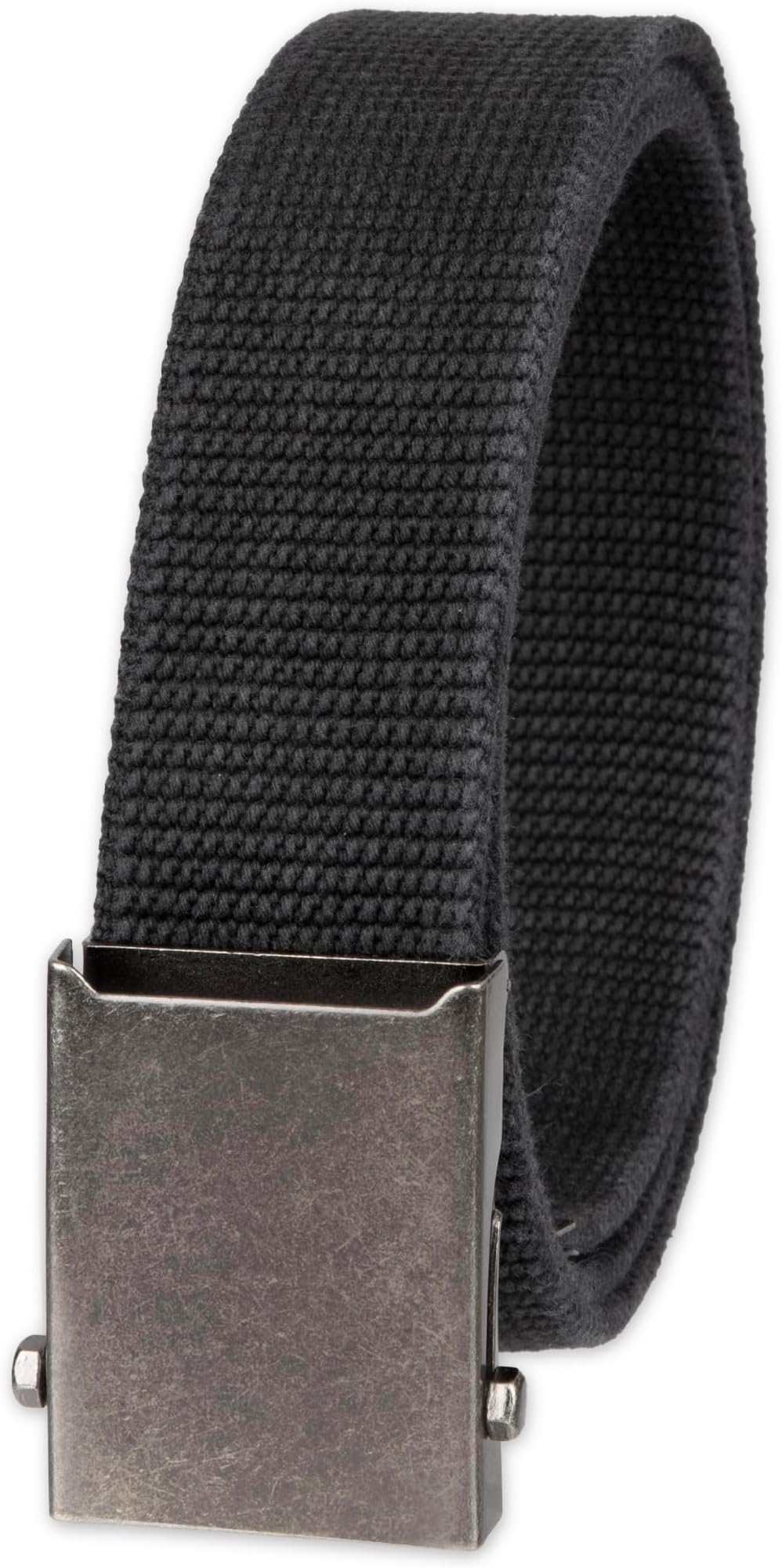 Men's Military Plaque Buckle Fabric Belt- One Size 42" Length - Everyday and Outdoor Wear