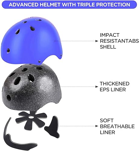 Miniatura 2 de Rodilleras para niños, rodilleras, coderas, muñequeras con casco ajustable, juego de equipo de protección para niñas y niños, patinaje en línea,