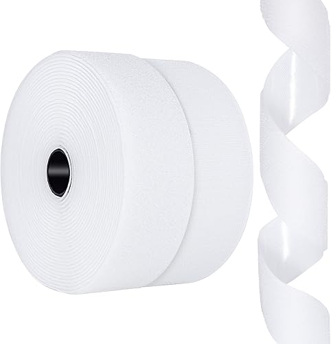 Cinta adhesiva de gancho y bucle de 26 pies de longitud, rollos de velcro de reverso adhesivo, cinta adhesiva de nailon resistente, para uso