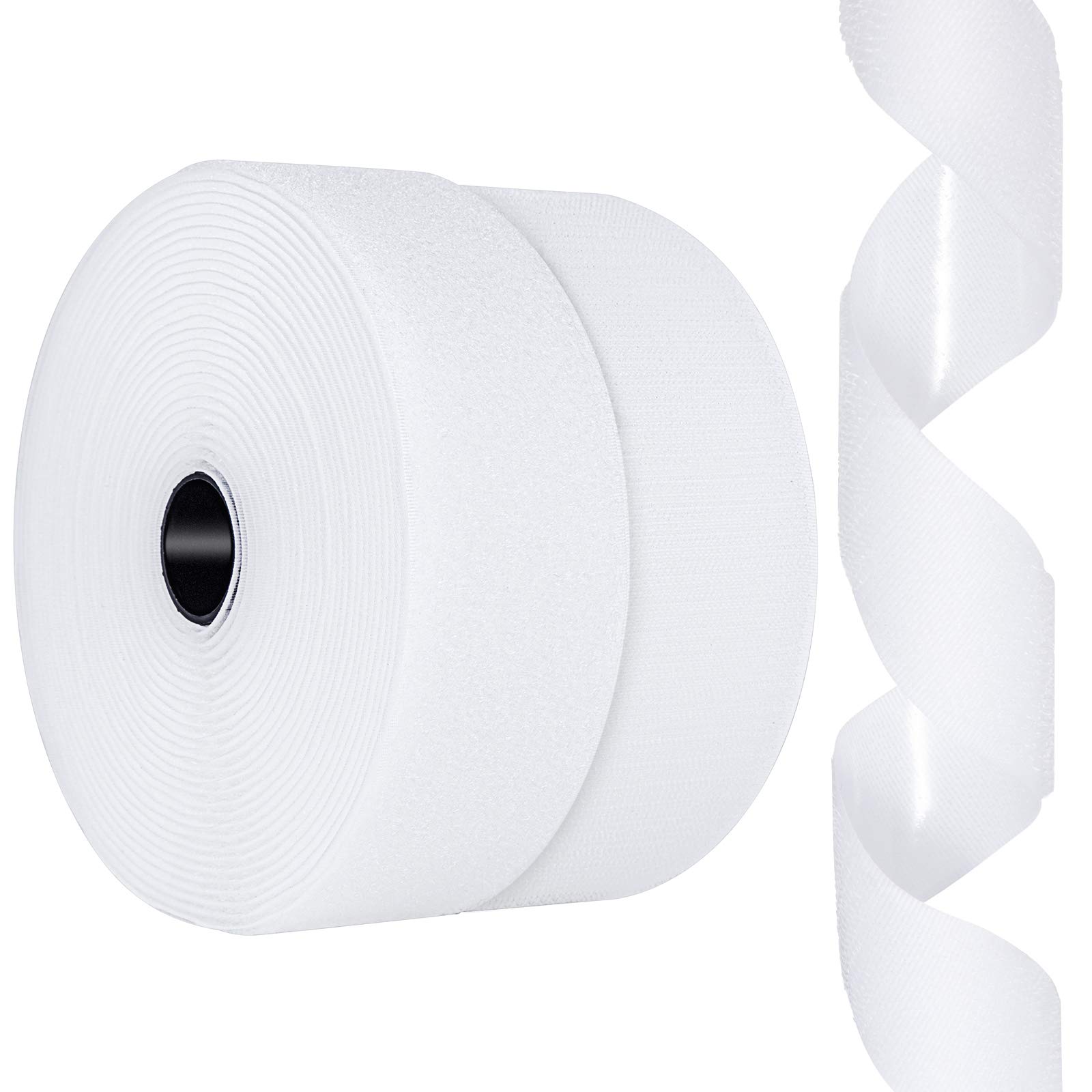 2 Inch x 26 Feet Hook and Loop Tape Sticky Back Fastener Roll, Nylon Self Adhesive Heavy Duty Strips Fastener for Home Office School Car and Crafting