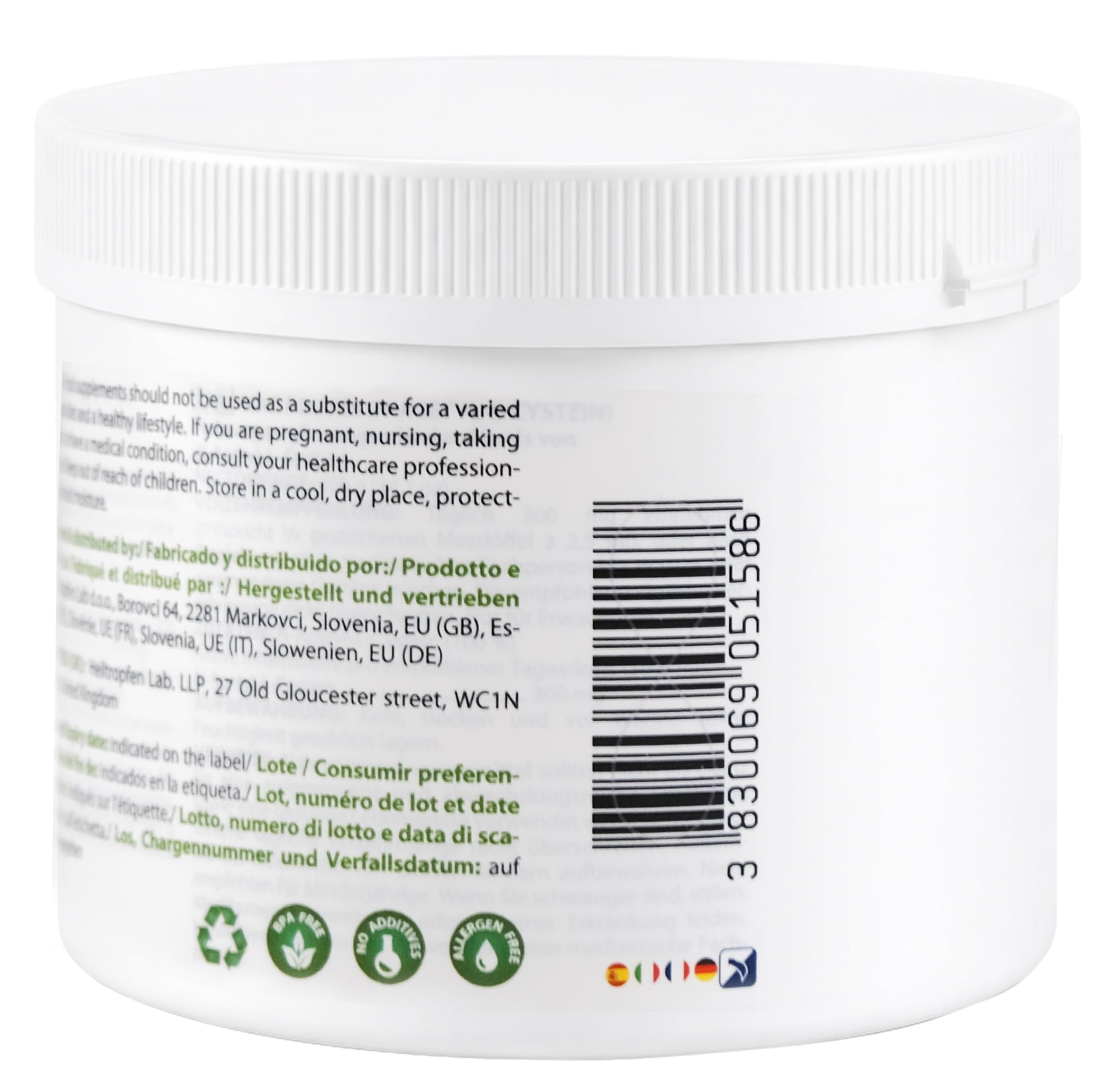 NAC (N-Acetyl-L-Cystein) Pulver 400g | 100% Reines Pulver | Ohne Aromen | Einzige Zutat | Kapselfrei | Nahrungsergänzungsmittel