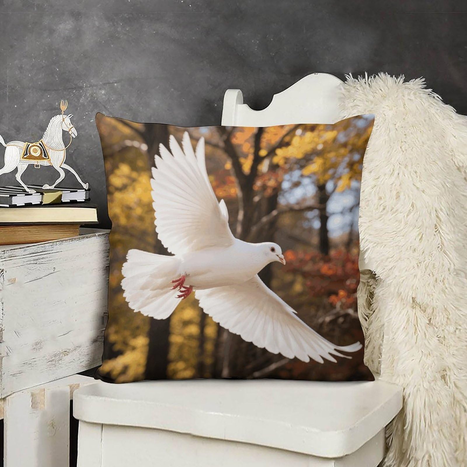 FodPand Boho Farmhouse Animal Pillow Covers with Hidden Zipper 22x22 Soft Plush Cushion Cover Decorative Throw Pillow Cases for Couch Bed Sofa Living Room Indoor Outdoor Home Decor