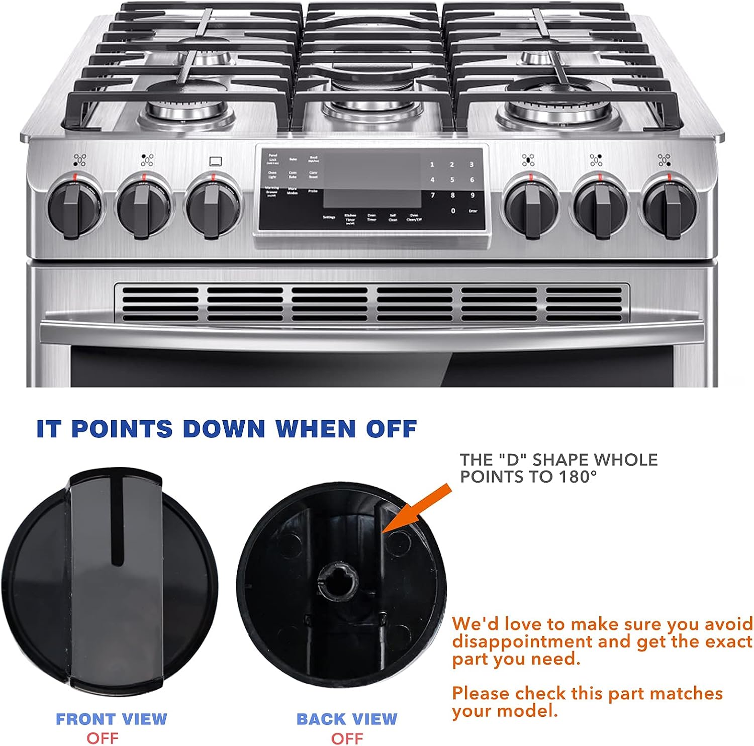 Upgrade 5 pcs W10339442 Cooker Stove Control Knobs, Ultra Durable Black Gas Range Knob - Exact Fit for Whirlpool Range/Stove/Oven - Replaces AP6019877, WPW10339442, WPW10339442VP
