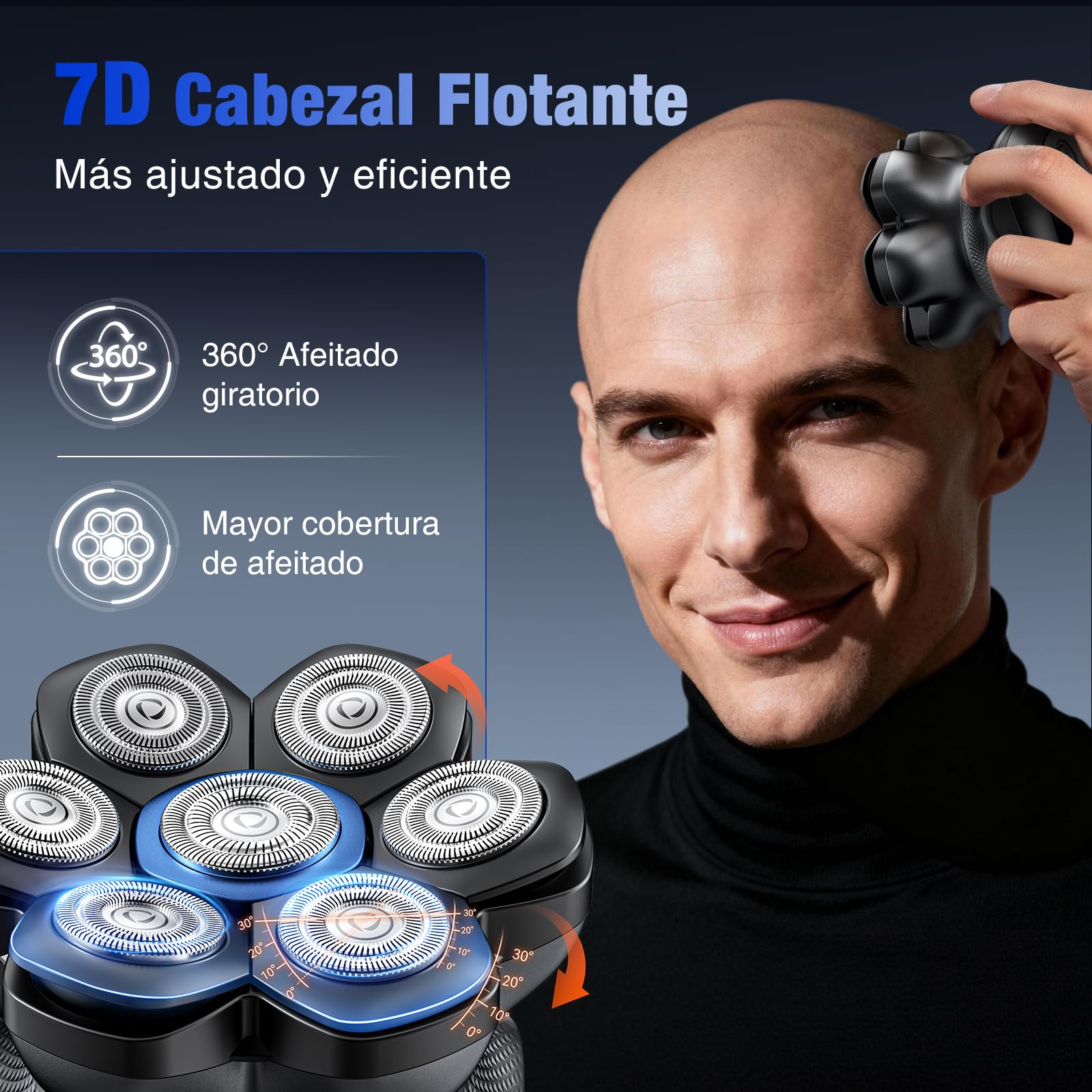 kensen Men's Head Shaver, Head Shaver with 2 Speeds, 7D Magnetic