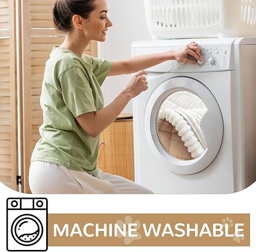 Miniatura 5 de OTOB Fundas para sofá para perros de 3 cojines, lavables, antideslizantes, de felpa, aptas para mascotas, funda para sofá para perros, para todas