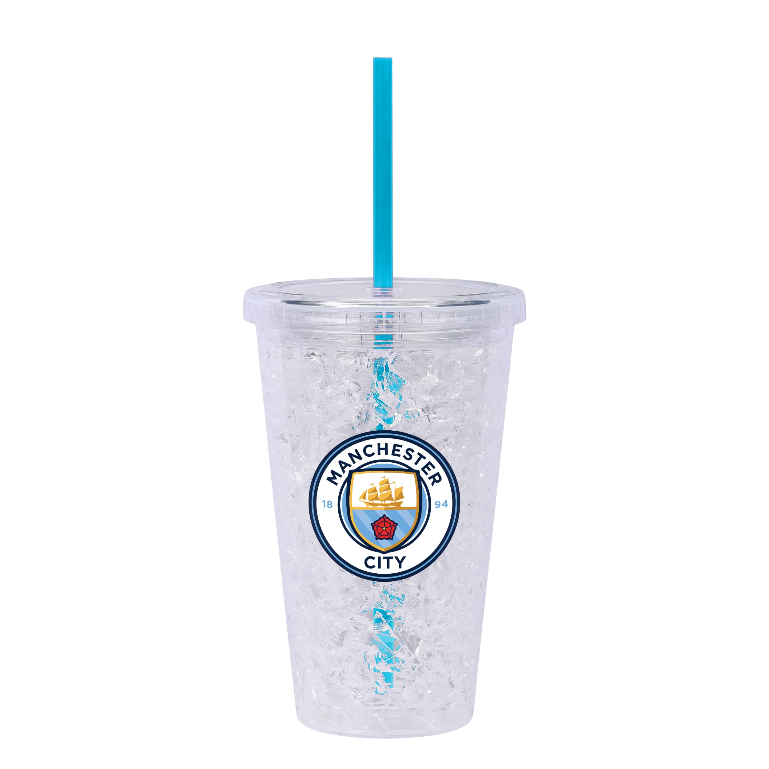FOCO Officially Licensed Manchester City FC 450 mL Freezer Tumbler With Straw
