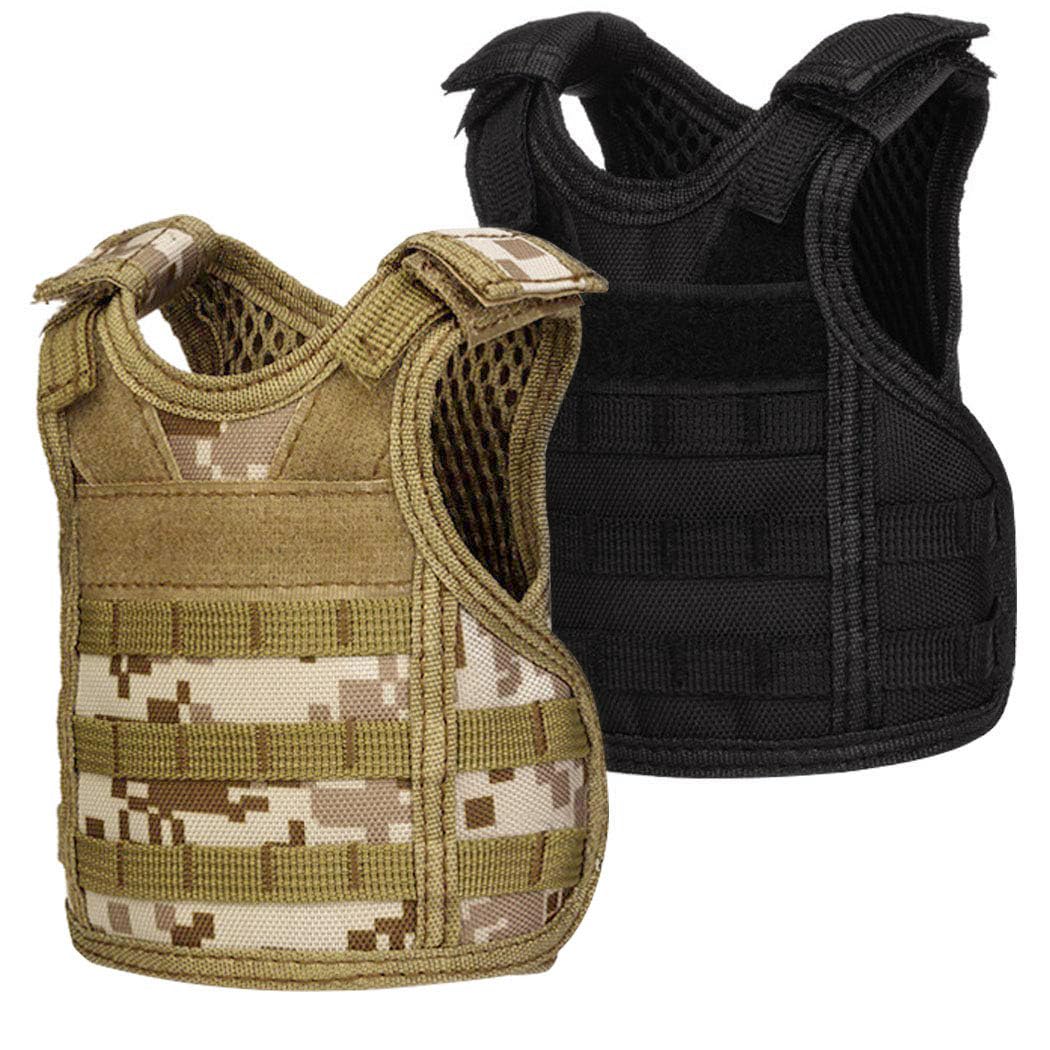 AOUTACC Mini Tactical Beer Vests, Molle Beer Cooler Jacket Adjustable Drink Bottle Vests Holder Beverage Cooler Holder