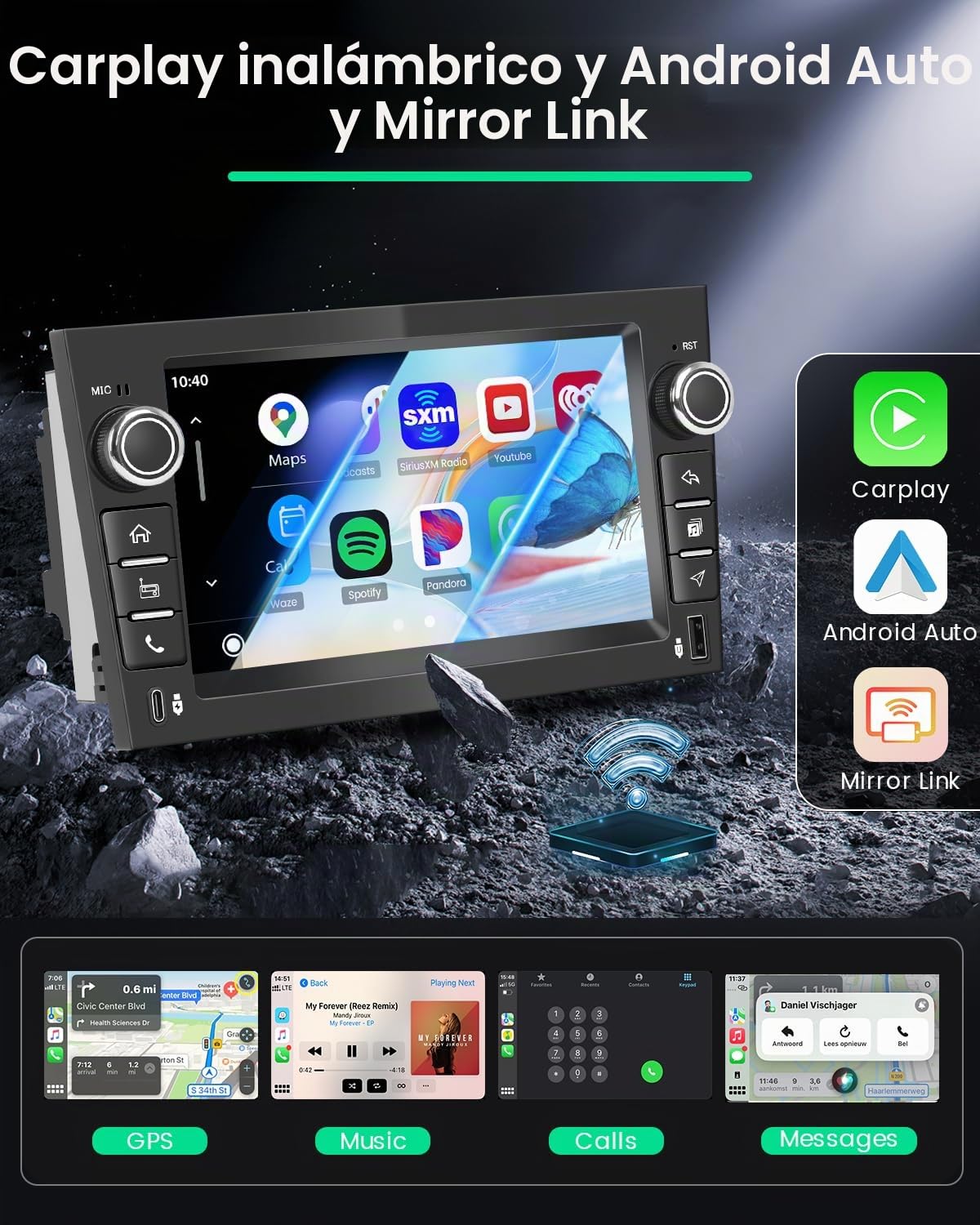 Roinvou 4+64G Radio Android 15 para Opel Corsa Astra Antara Vectra Zafira Meriva Signum Carplay Android Auto, 9'' Incell Screen Táctil Radio(Negro) GPS Bluetooth EQ WiFi RDS FM SWC Cámara Trasera