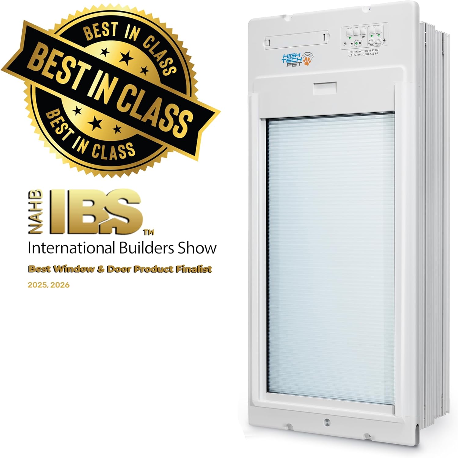 Power Pet Roll Up - Dependable Smart Dog Door, Automatic Pet Collar Operation with or Without App - High Security, Safe, Air Tight and Weatherproof, Space Saving Modern Design