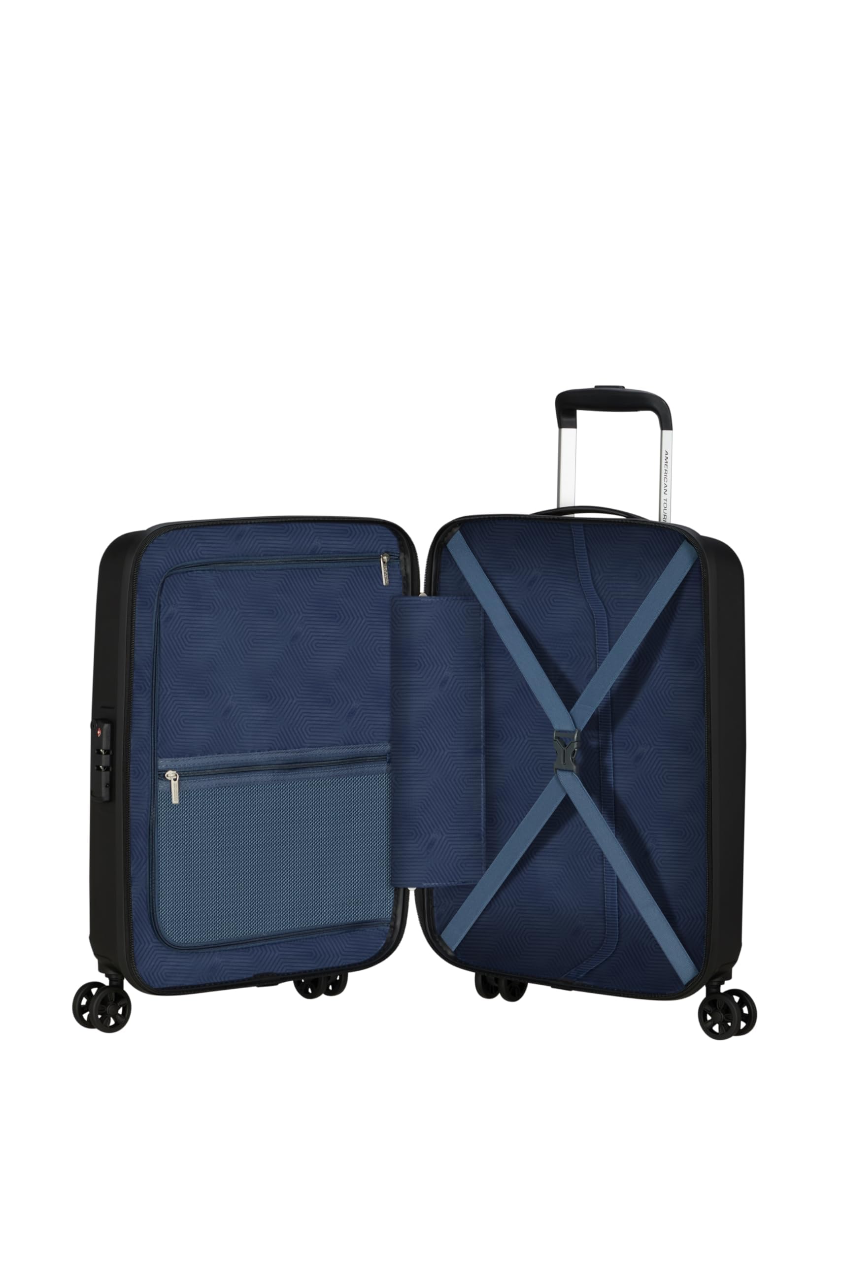 American Tourister Ellipso - Grande Valise Rigide 79 cm, Valise Légère avec 4 Roues, Serrure TSA, Valise d'Enregistrement 104L - 3.80 KG - Noir (Black)