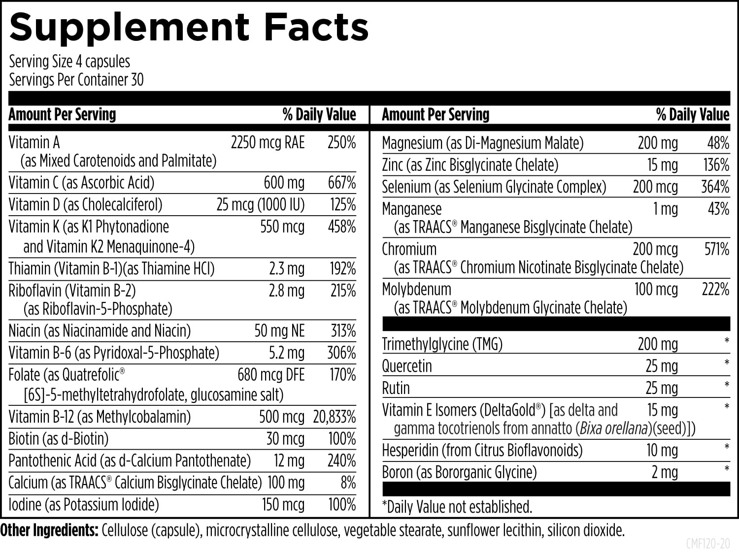 Designs for Health Complete Multi, Folate Mineral Supplement, 120 Capsules — Amazon image 3