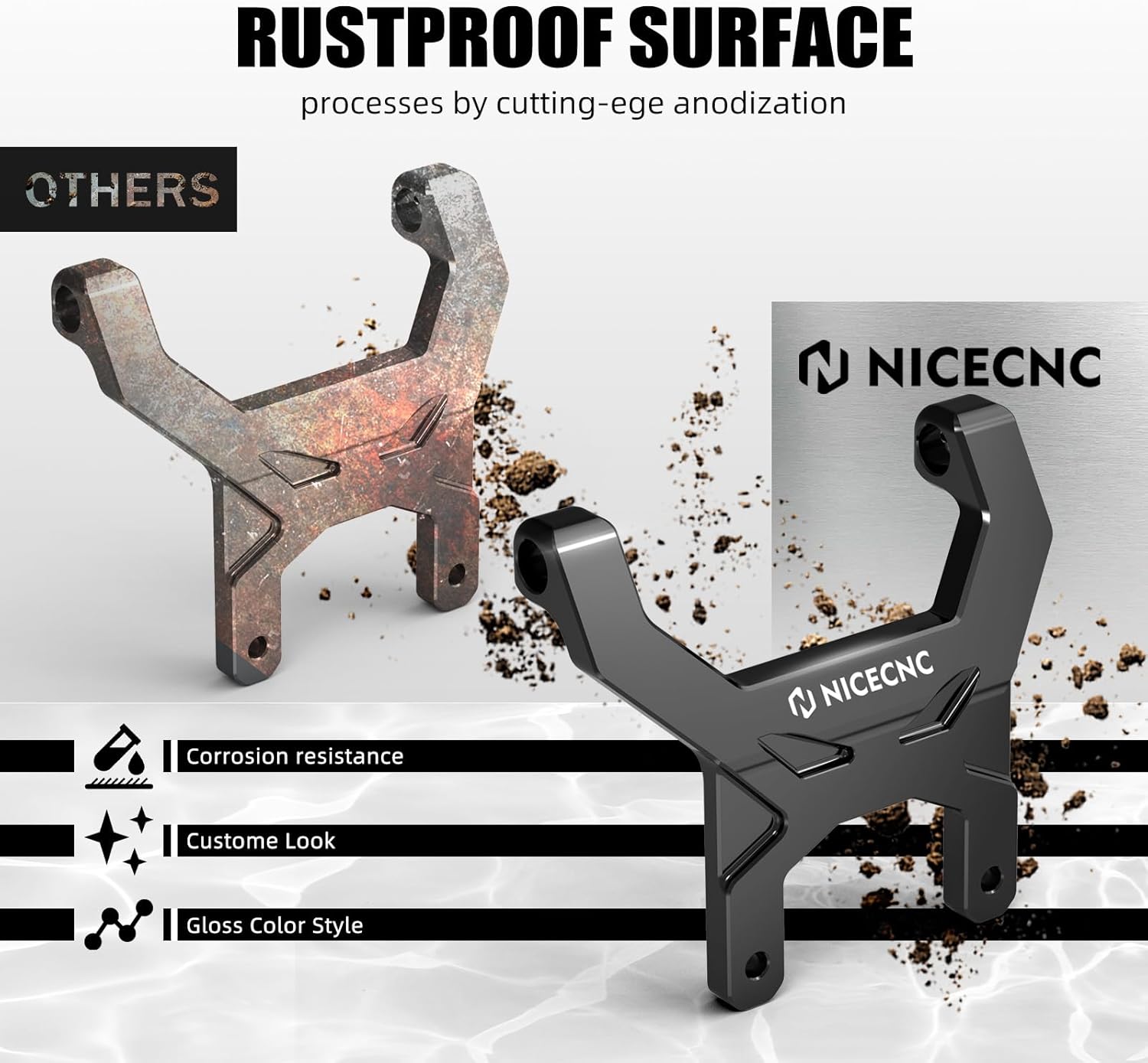 NICECNC Black Aluminum Anti-Shake Support Dash Stabilizer Compatible with Yamaha Tenere 700 /XTZ700 2019-2023, Not Fit Digital Tft Screen