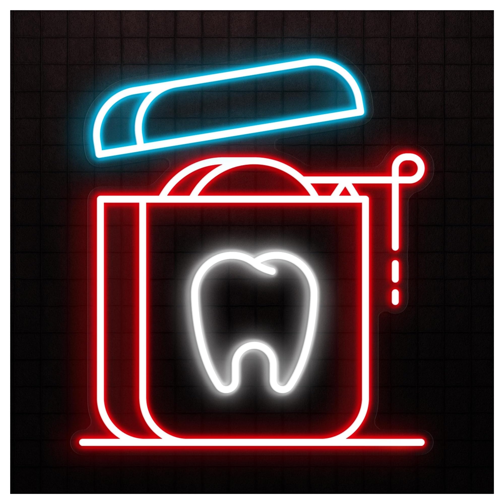 Wiszące neony artystyczne Neon Z Nicią Dentystyczną, Odpowiedni Do Dekoracji Ścian Biurowych, Regulacją Jasności, 51cm
